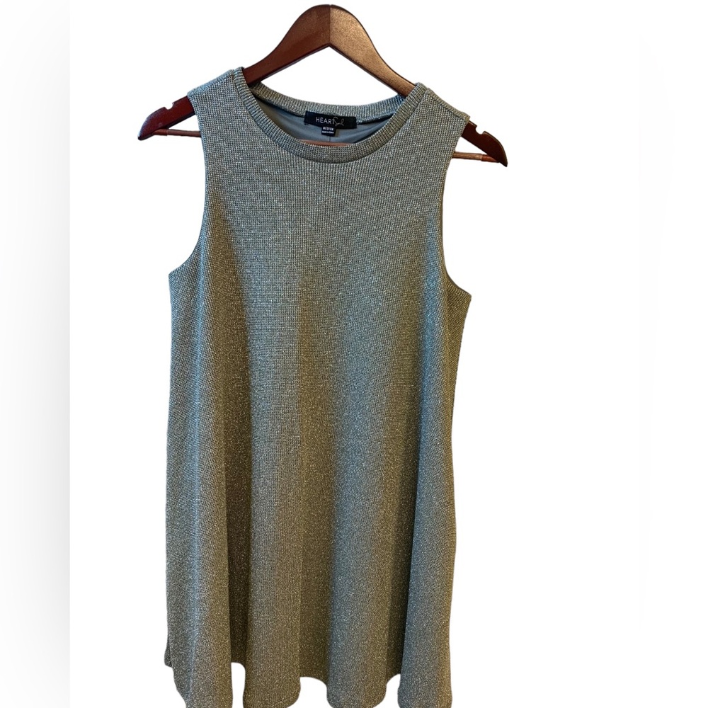PARTY DRESS 60s look Heart Soul silver sparkle mini dress